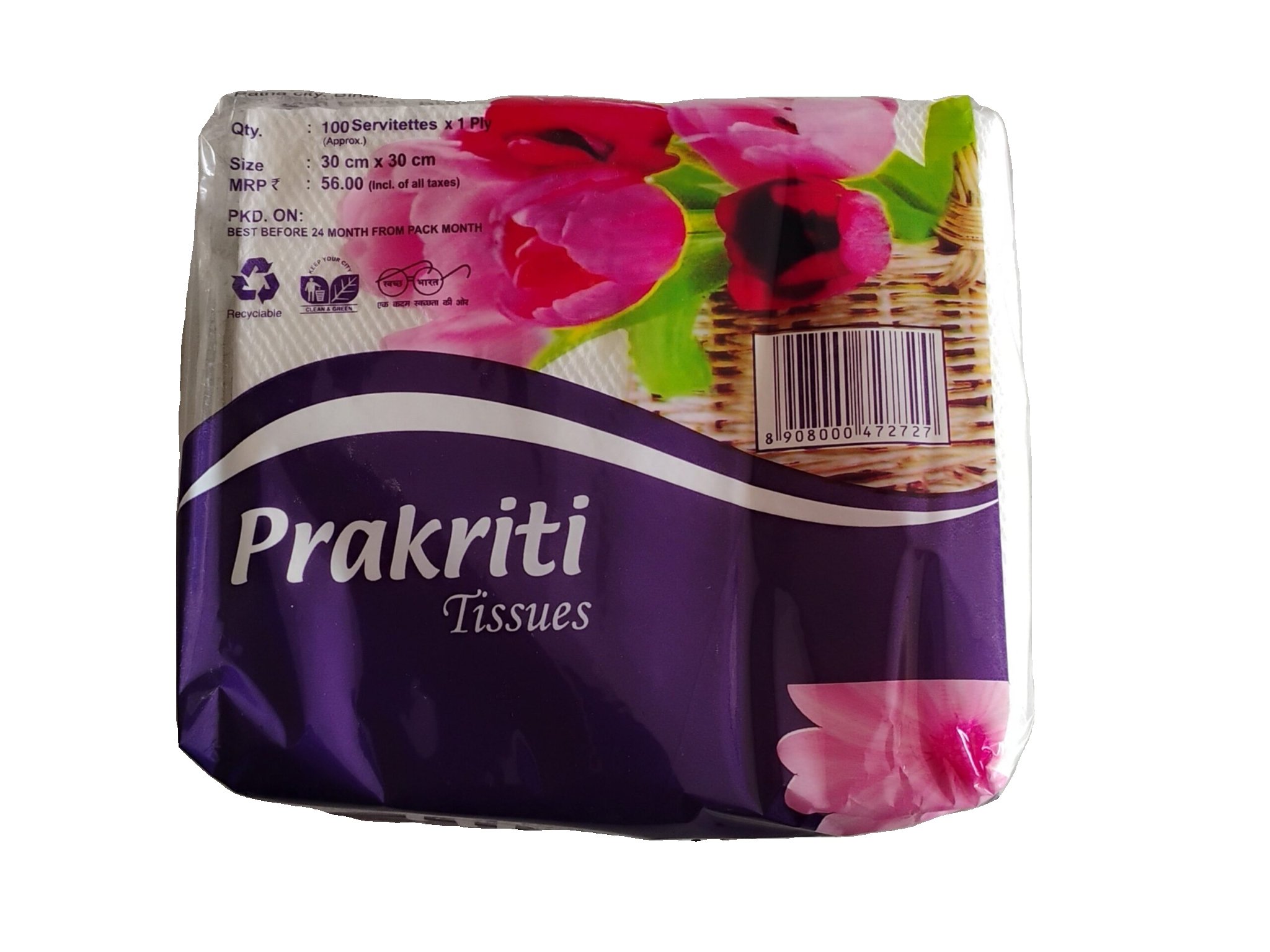Tissues Paper 100 Servitettes Pack - Image 2